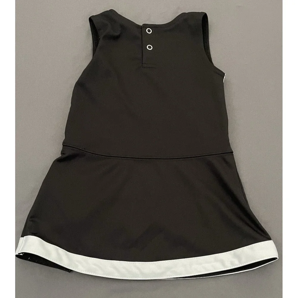 NFL Kids Size 2T Raiders Cheerleader Dress Football Black Gray V Neck Sleeveless